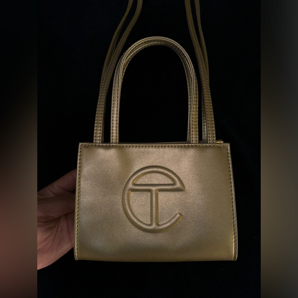TELFAR Mini Crossbody Bag in Gold